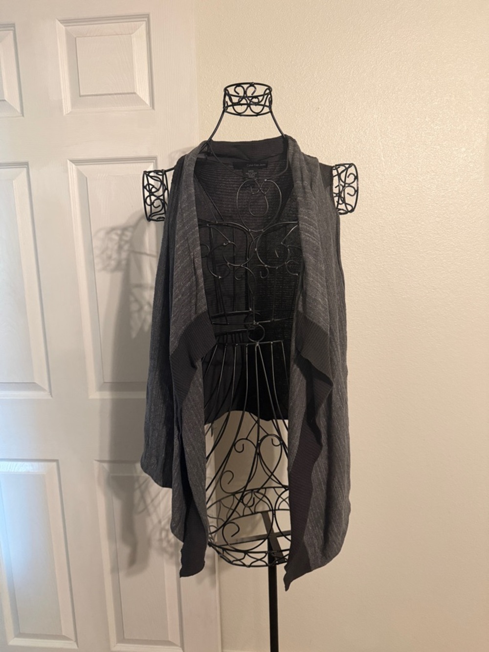 Calvin Klein Jeans Black Ribbed Knit Cardigan